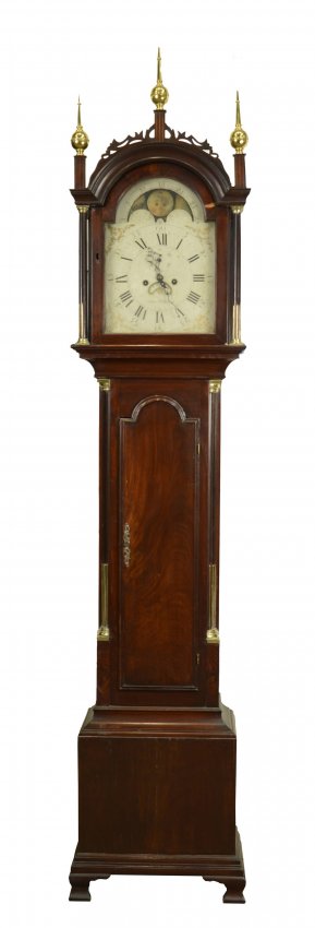 AARON WILLARD FEDERAL MAHOGANY TALL CASE CLOCK,