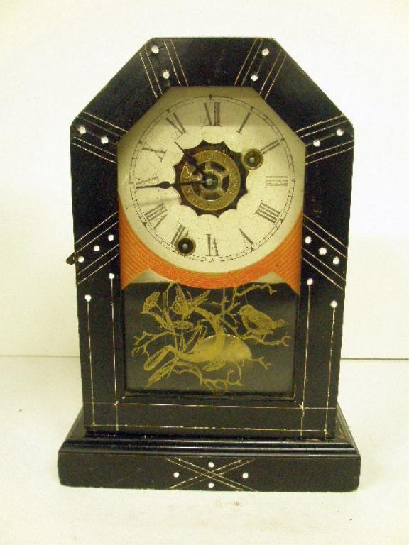 19th c. Ansonia Blackbird Shelf Clock