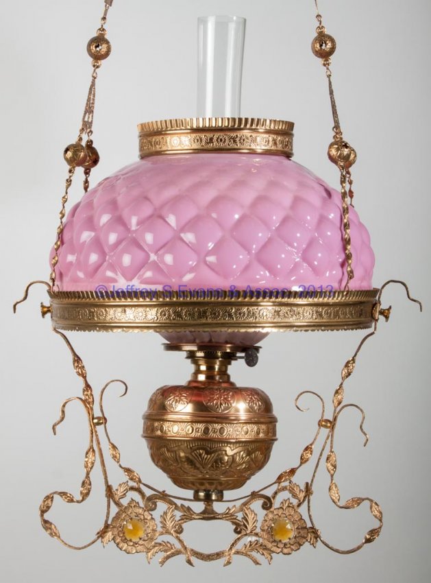 ANSONIA BRASS & COPPER CO. BRASS-FRAME HANGING LIBRARY