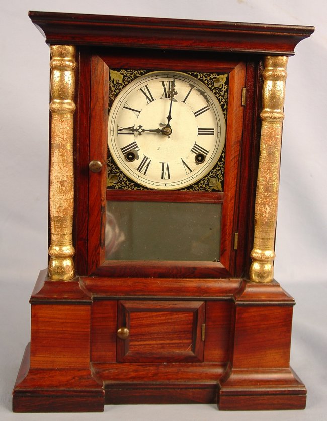 Atkins London Rosewood Clock, 17in. T, 13in. W., ca