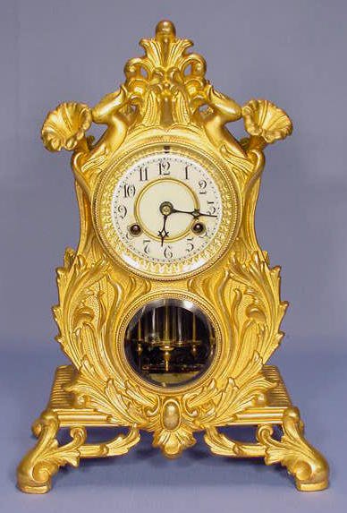 Waterbury Carlisle Brass 8 Day Mantle Clock NR