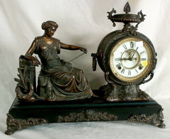 New Haven Clotho Figure Clock Ansonia Works NR