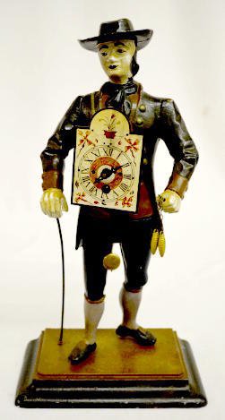 J. V. E. Clock Peddler Clock, 15 1/2″ Tall