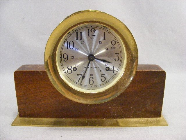 Vintage Seth Thomas Corsair Brass Ships Bell Clock-ClockPrices.Com