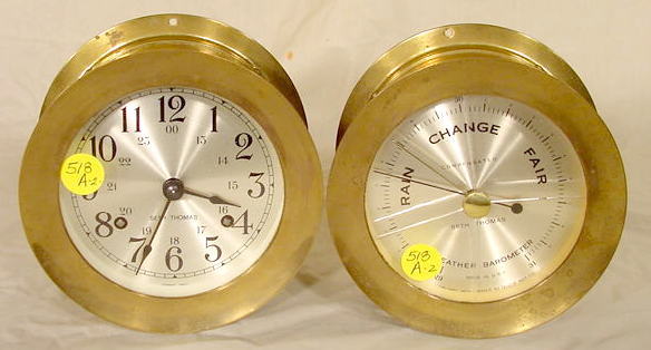 Matched Set of Seth Thomas Clock & Barometer NR
