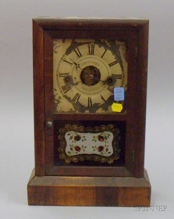 Seth Thomas Mahogany Cottage Clock, with painted z