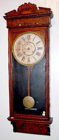 Oak Gilbert “defender” Carved Wall Regulator Clock Price Guide