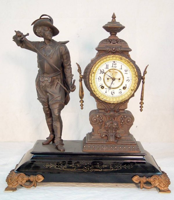 ANSONIA DON CAESAR STATUE CLOCK WITH OPEN ESCAPEME