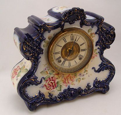 ANSONIA DRESDEN EXTRA PORCELAIN CASE CLOCK