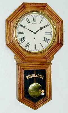 Wm. Gilbert Oak Octagon Long Drop Wall Clock Price Guide