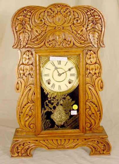 Gilbert #62 Egyptian Shelf Clock in Oak NR