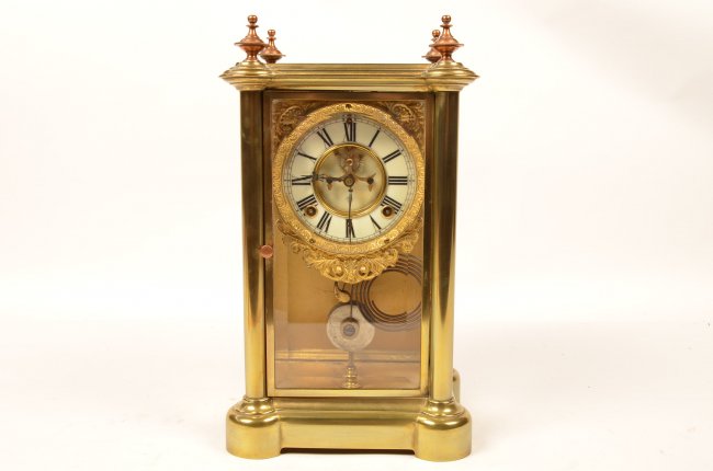 Antique Brass Ansonia Clock