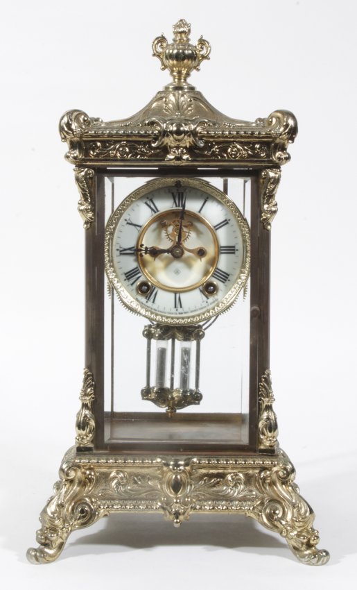 Ansonia Elysian Crystal Palace Regulator Clock-ClockPrices.Com