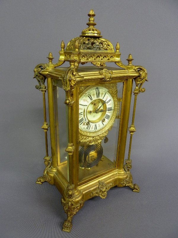 GREAT SIGNED (ANSONIA , EXCELSIOR) BRASS & BEVEL G