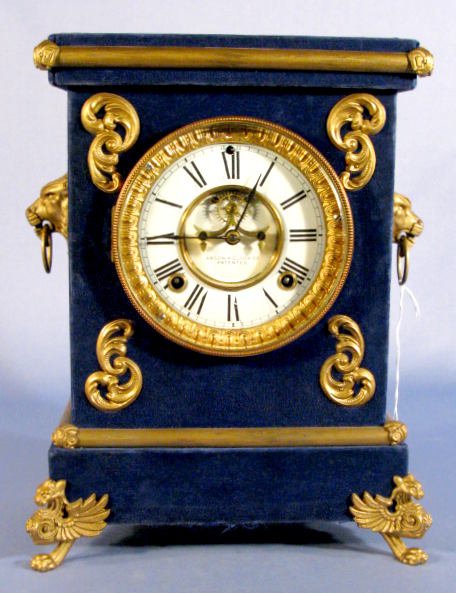 Ansonia Florentine No.3 Blue Plush Clock