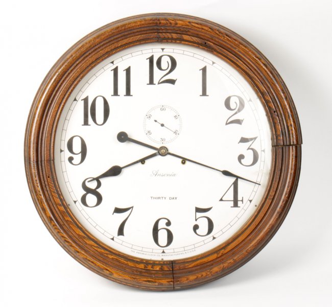 LARGE ANSONIA OAK GALLERY CLOCK 1880