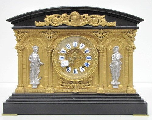 Ansonia “Georgia” Ornate Iron Case Clock