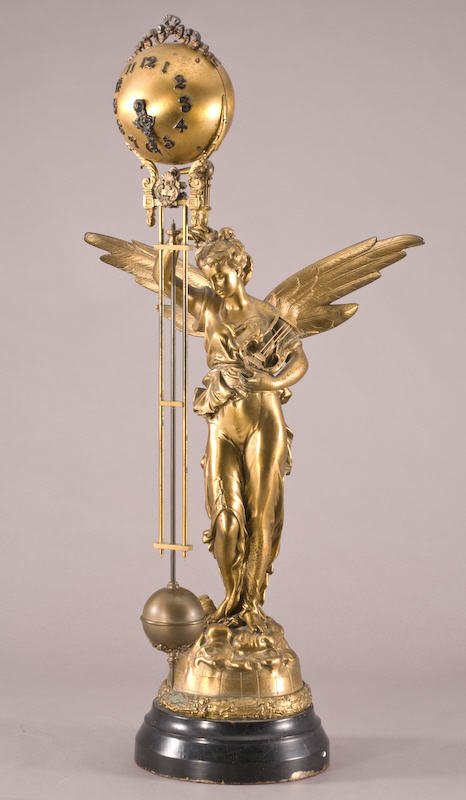 Ansonia ” Gloria ” swing arm mystery clock modeled