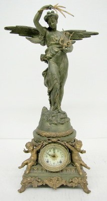 Ansonia “Sibyl & Gloria” 2 Piece Statue Clock