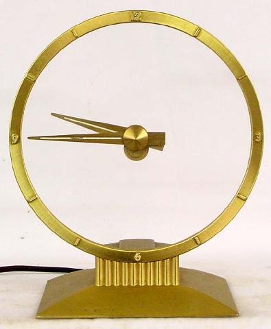 Vintage Art Deco 1949 Jefferson Golden Hour Electric Mystery Clock TESTED WORKS