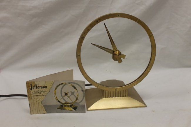 Jefferson “Golden Hour” electric clock with booklet, 9″