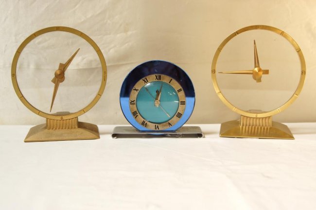 Jefferson Golden Hour Mid Cent. mystery clocks &