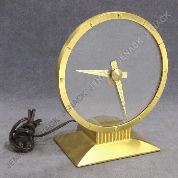 Vintage Art Deco 1949 Jefferson Golden Hour Electric Mystery Clock TESTED WORKS