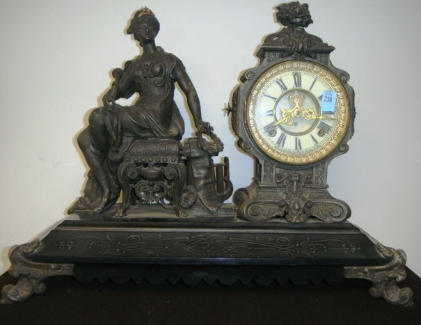 Ansonia Clock Co. New York Grecian Goddess Clock S