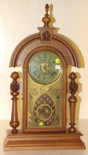 Ansonia King Walnut Mantle Clock