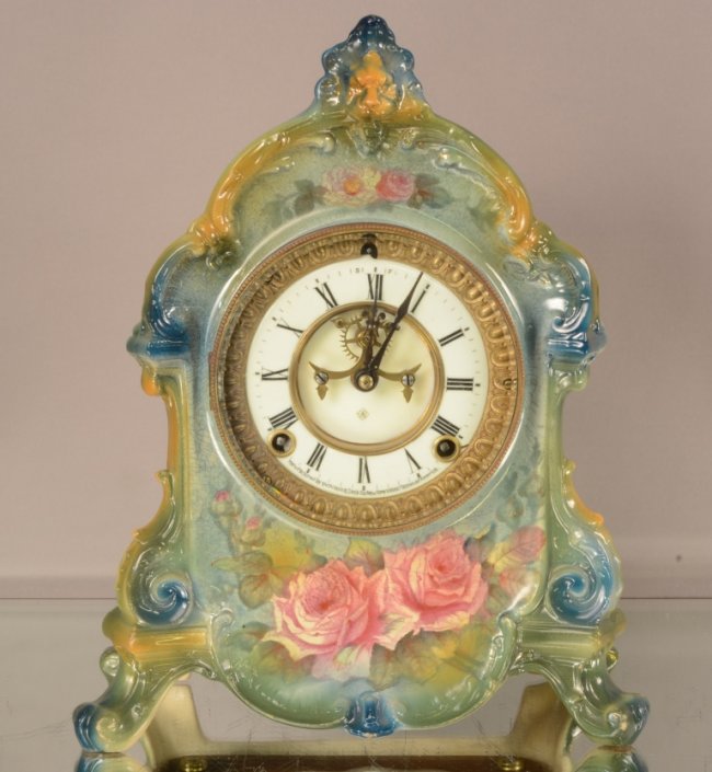Ansonia “La Rambla” Model Porcelain Mantel Clock