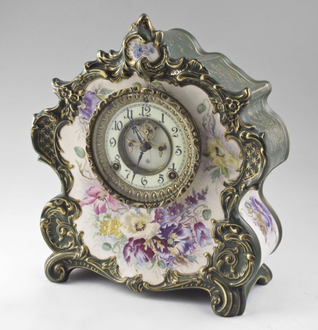 Ansonia Royal Bonn La Vogue China Clock-ClockPrices.Com