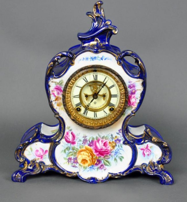 Ansonia Royal Bonn La Vendee China Clock-ClockPrices.Com