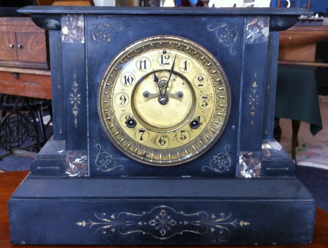 Slate and marble clock, Waterbury Clock Company