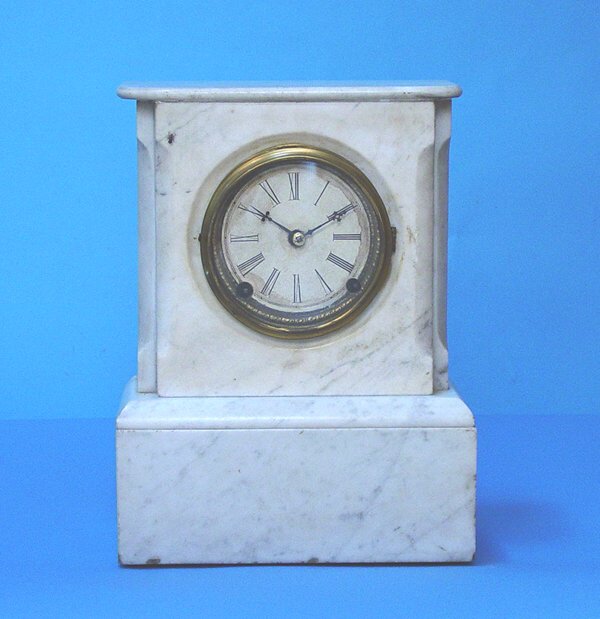 Waterbury White Marble Mantel Clock