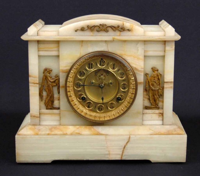 Waterbury Clock Co. marble cased mantle clock, app