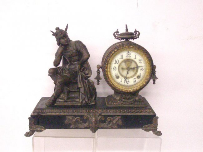 Ansonia “mercury” Marble Mantel Clock-clockprices.com