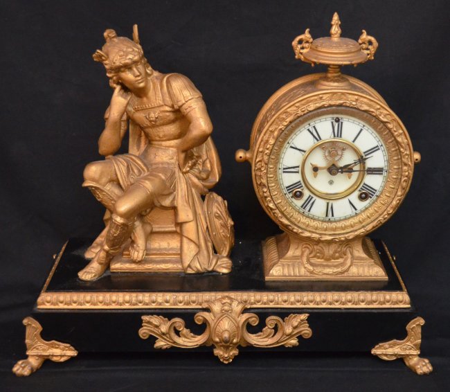 Neoclassical Mercury Ansonia Spelter Clock