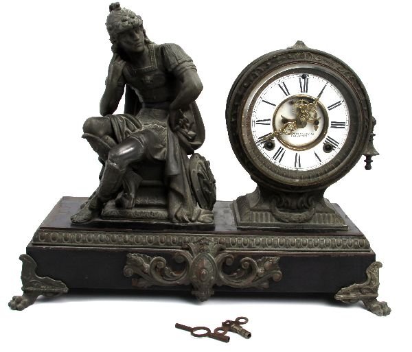 1880’S ANSONIA MERCURY FIGURAL STATUE CLOCK