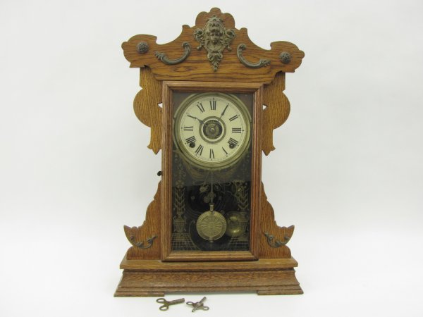 A SETH THOMAS METAL SERIES NO. 5 MANTLE CLOCK