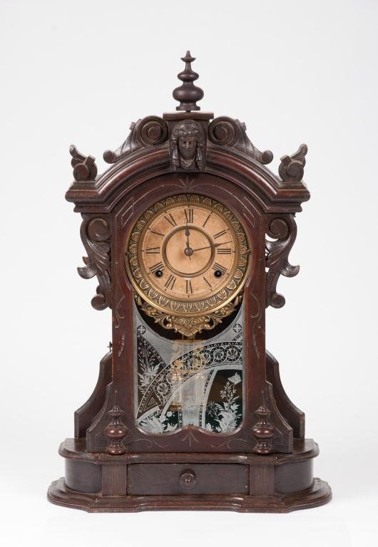 Ansonia “Monarch” Walnut Shelf Clock