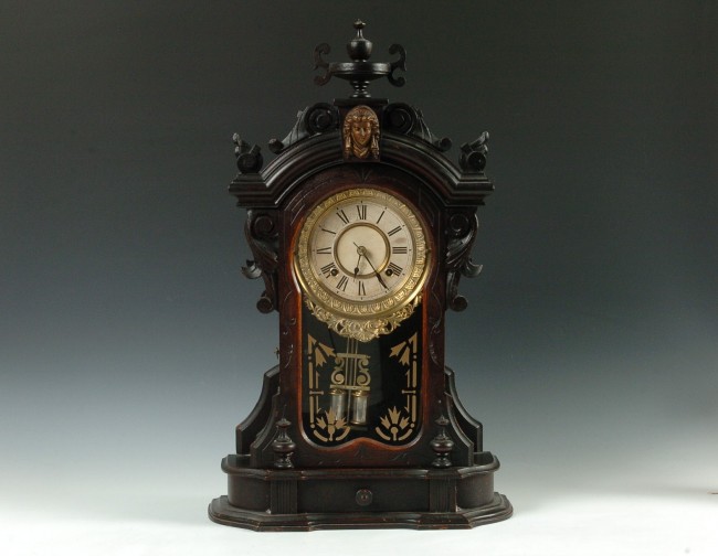 AN ANSONIA ‘MONARCH’ PARLOR CLOCK W/ DRAWER