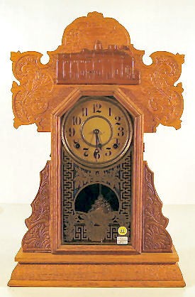 Oak Ingraham Mt. Vernon Mantle Clock