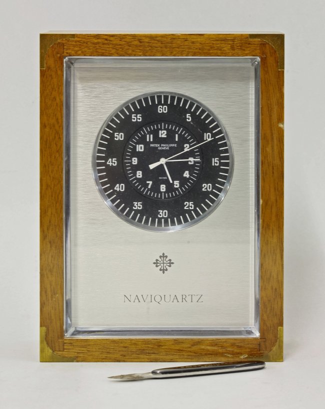 A modern Patek Phillippe ‘Naviquartz’ clock,  in a