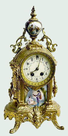 Gilbert No. 1751 Gilt & Porcelain Shelf Clock