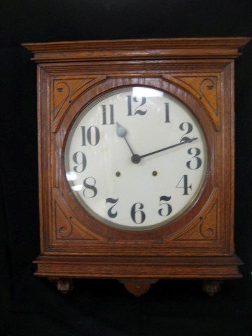 Seth Thomas Office No. 5 oak hanging clock with m