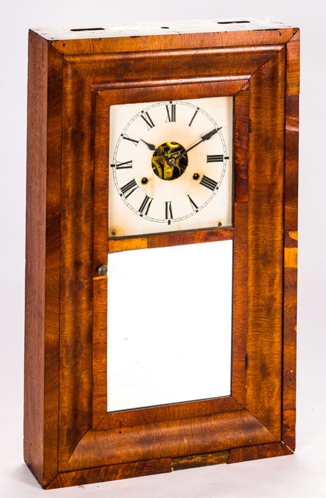 A Seth Thomas Rosewood Ogee Mirrored Wall Clock, 20th