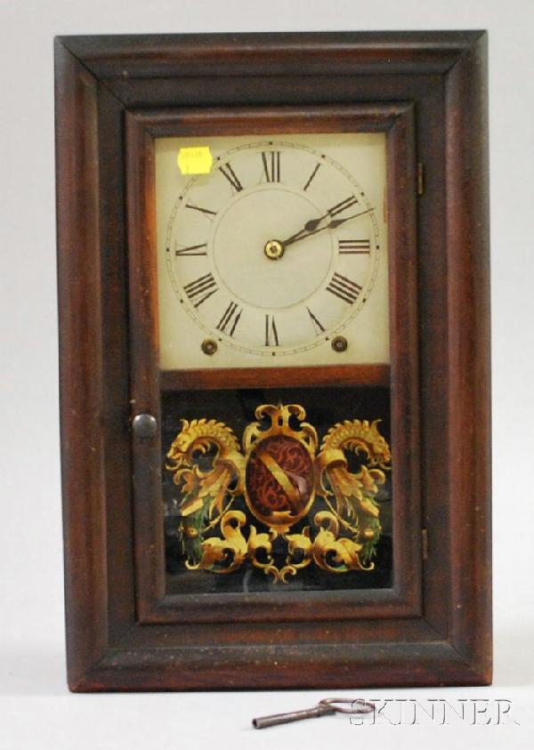 Miniature Mahogany Ogee Shelf Clock by Seth Thomas