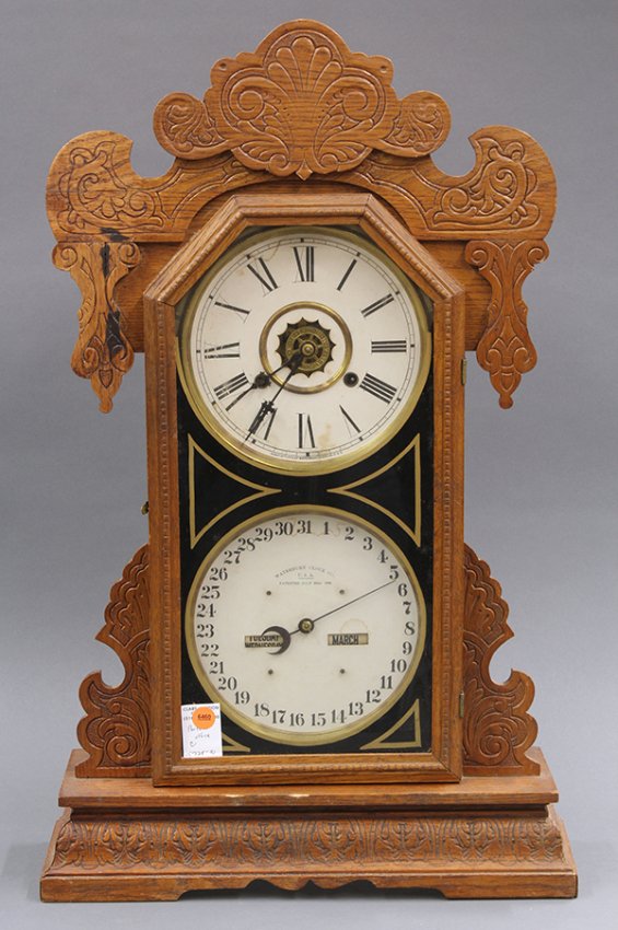 Waterbury ‘Oswego’  double dial calendar clock