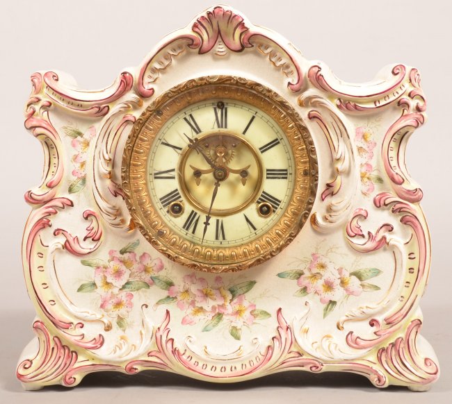Ansonia “OSSIPEE” Floral Transfer China Case Shelf