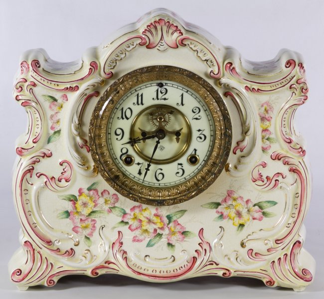 Ansonia ‘Ossipee’ Porcelain Mantel Clock